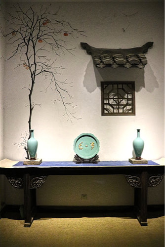 Interieur mit Seladonen